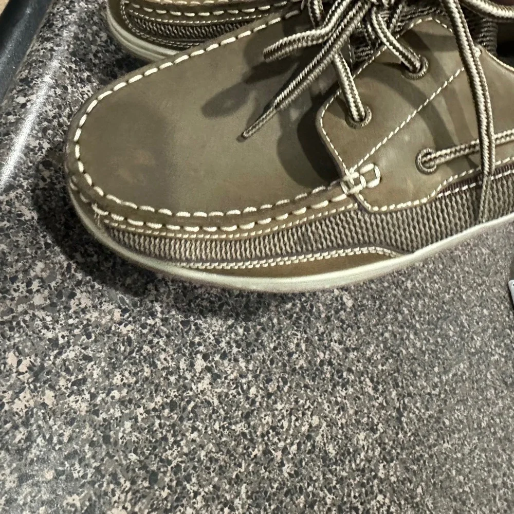 Margaritaville Anchor Lace up Leather Boat Shoes Mens 12 Brown Comfort NWT